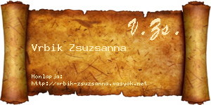 Vrbik Zsuzsanna névjegykártya